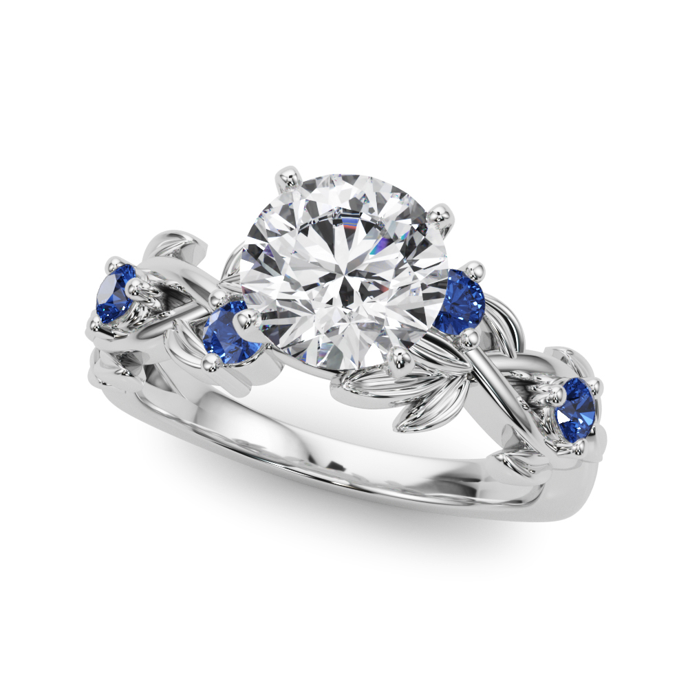 Flamenco Lab Sapphire Twisted Vine & Leaf Engagement Ring