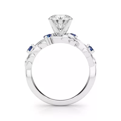Flamenco Sapphire Twisted Vine & Leaf Engagement Ring