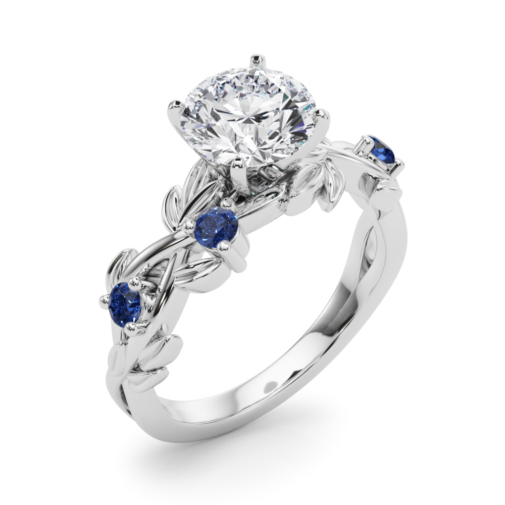 Flamenco Lab Sapphire Twisted Vine & Leaf Engagement Ring