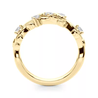 Flamenco Twisted Vine And Leaf Wedding Band