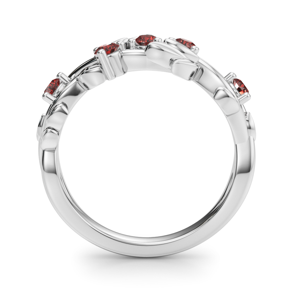 Flamenco Lab Ruby Twisted Vine & Leaf Wedding Band