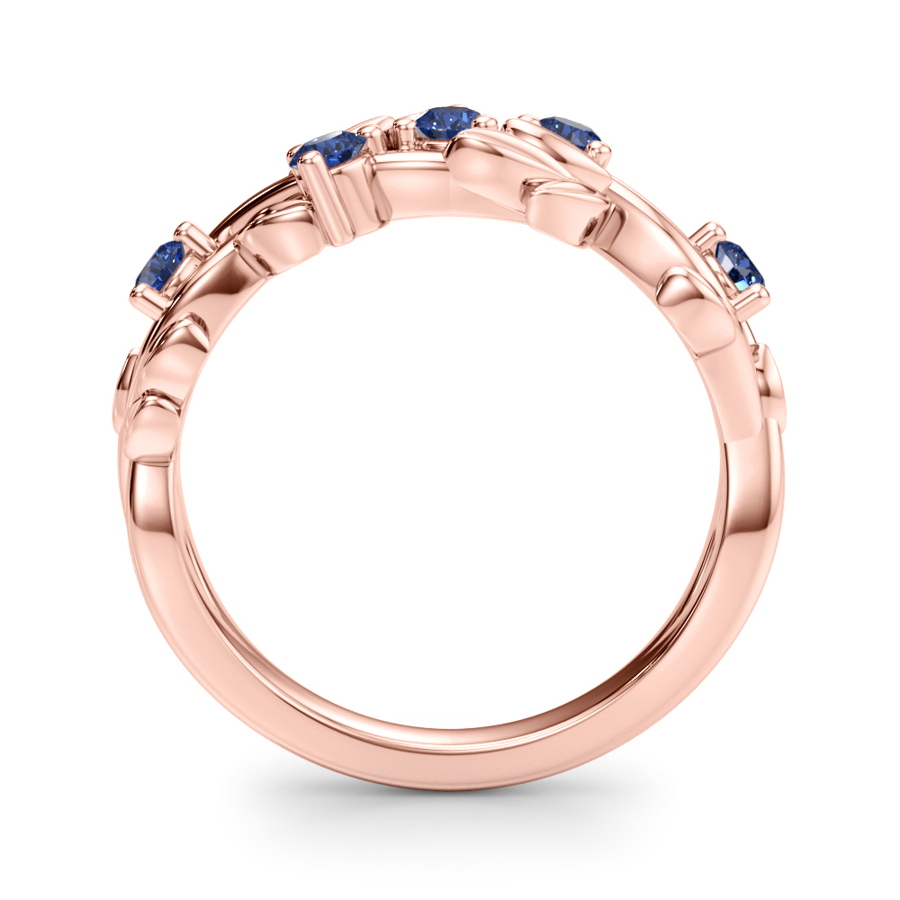 Flamenco Lab Sapphire Twisted Vine & Leaf Wedding Band
