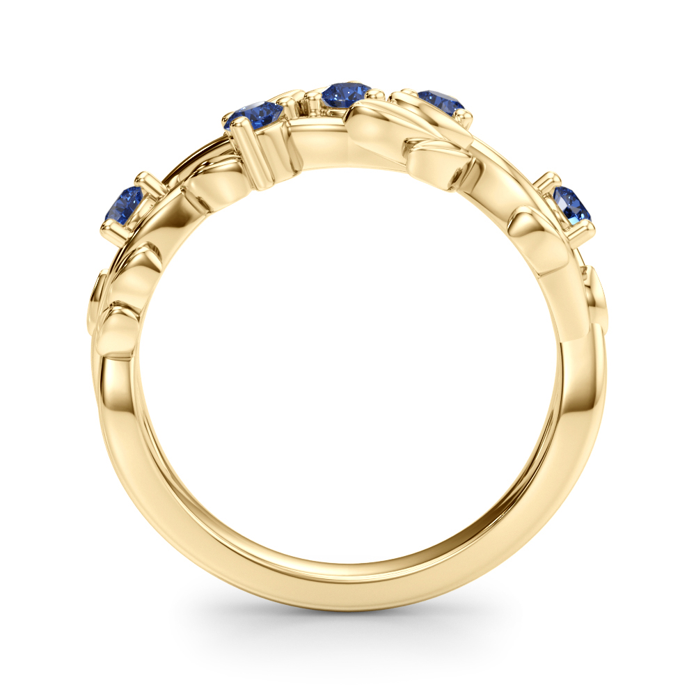 Flamenco Lab Sapphire Twisted Vine & Leaf Wedding Band