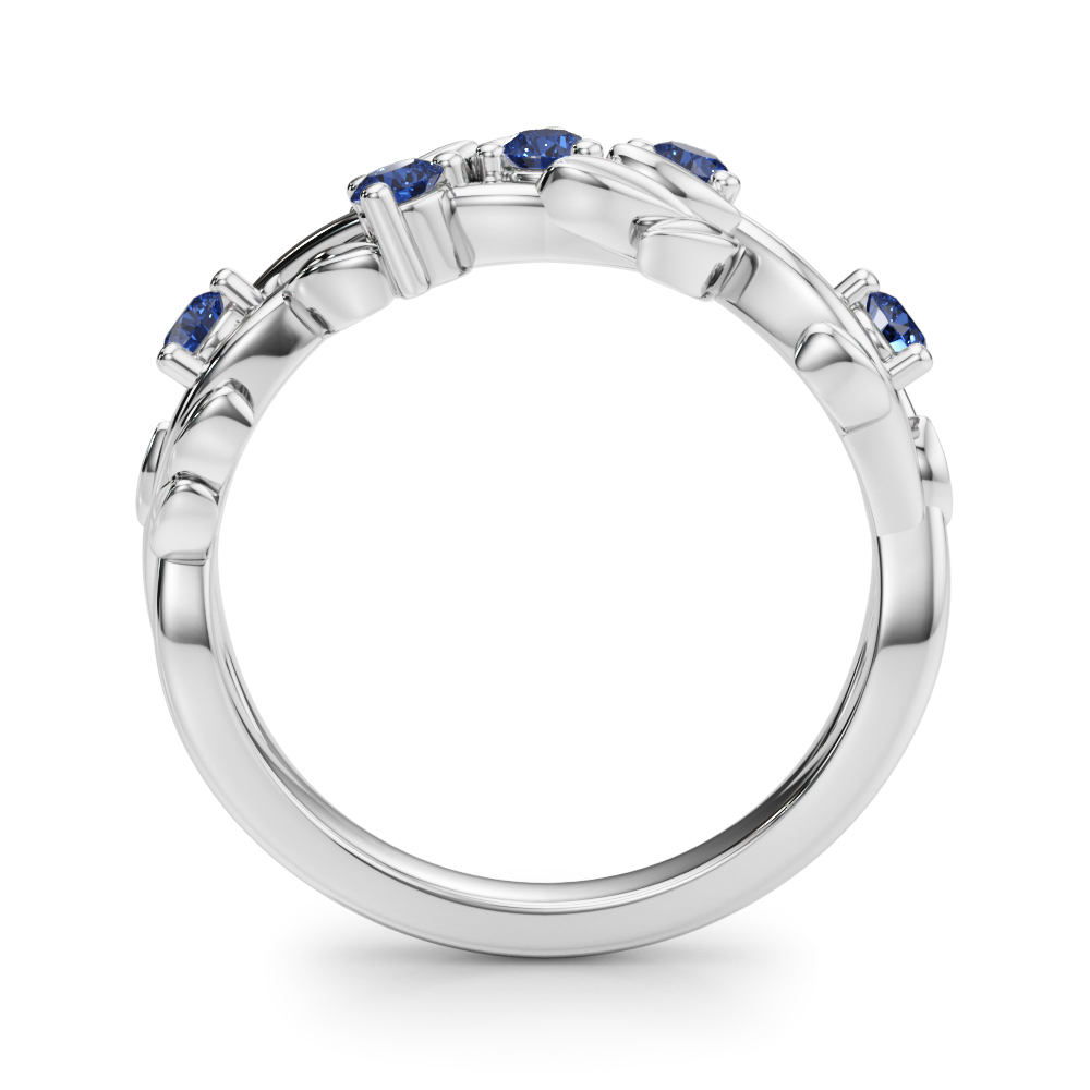 Flamenco Sapphire Twisted Vine & Leaf Wedding Band