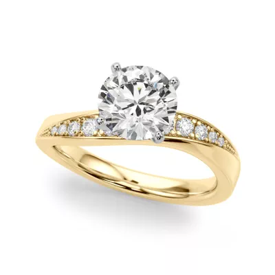 Carmen Modern Curved Engagement Ring