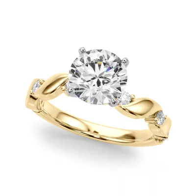 Mykonos Twist Pave Engagement Ring
