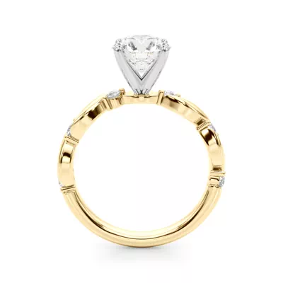 Mykonos Twist Pave Engagement Ring