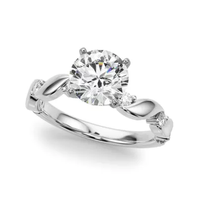 Mykonos Twist Pave Engagement Ring