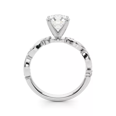 Mykonos Twist Pave Engagement Ring