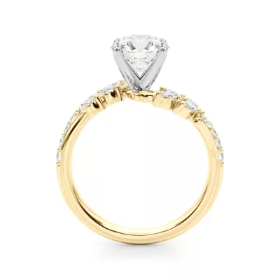 Lynx Diamond Leaf Engagement Ring