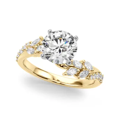 Lynx Diamond Leaf Engagement Ring