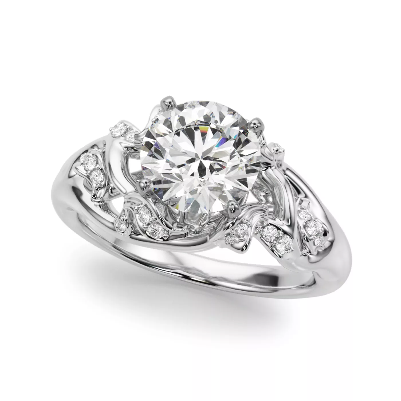 Garden Vine Diamond Engagement Ring