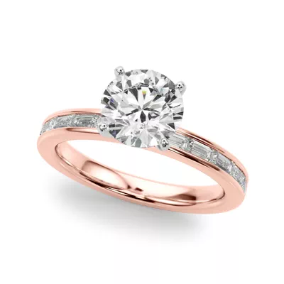 Fleurie Channel Set Baguette Engagement Ring
