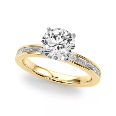 Fleurie Channel Set Baguette Engagement Ring