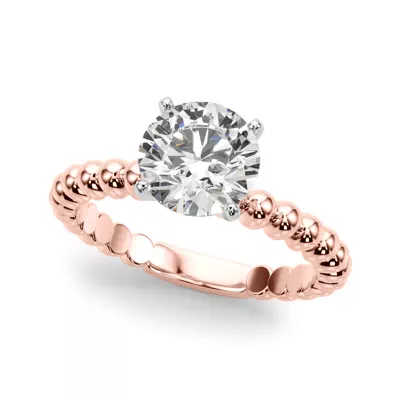 Lisette Beaded Solitaire Engagement Ring