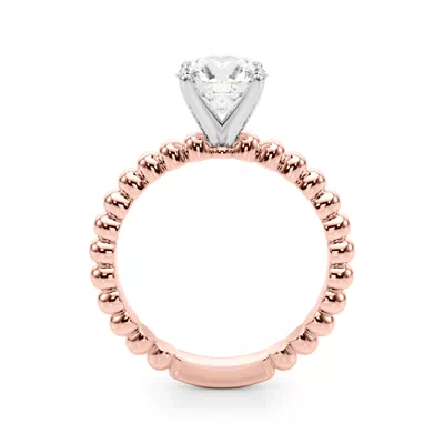 Lisette Beaded Solitaire Engagement Ring