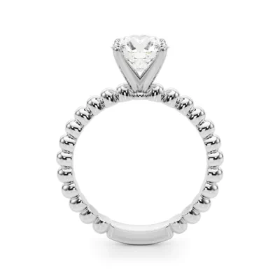 Lisette Beaded Solitaire Engagement Ring