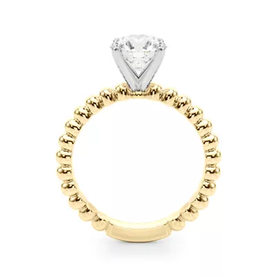 Lisette Beaded Solitaire Engagement Ring