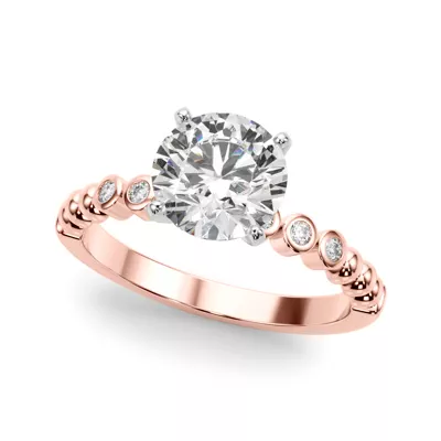 Kateri Beaded Bezel Diamond Engagement Ring