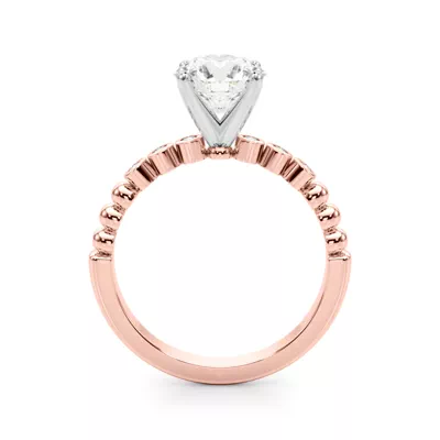 Kateri Beaded Bezel Diamond Engagement Ring