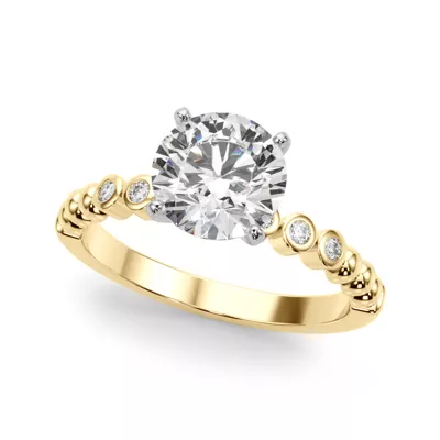 Kateri Beaded Bezel Diamond Engagement Ring