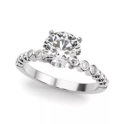 Kateri Beaded Bezel Diamond Engagement Ring