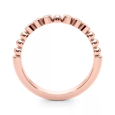 Kateri Beaded Bezel Diamond Wedding Band