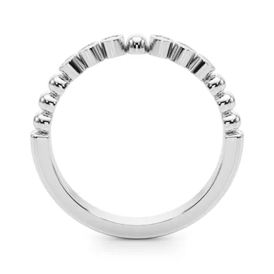 Kateri Beaded Bezel Diamond Wedding Band