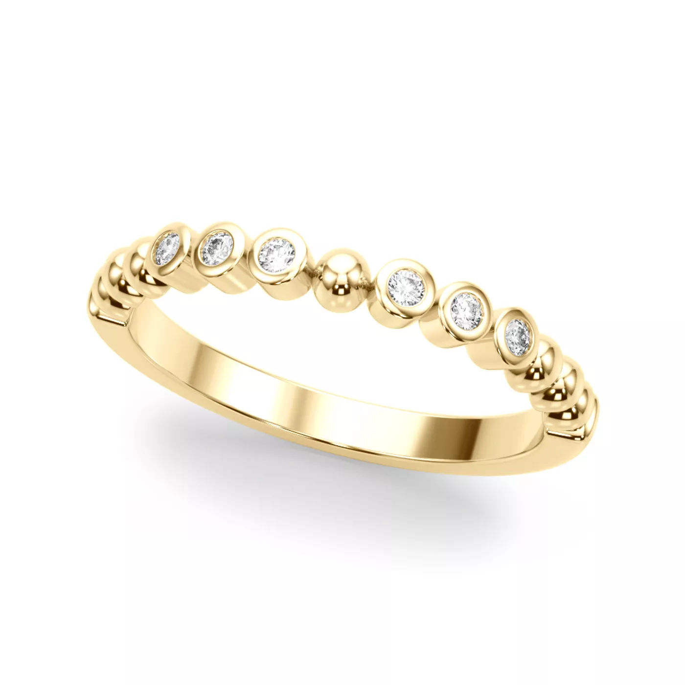 Kateri Beaded Bezel Diamond Wedding Band