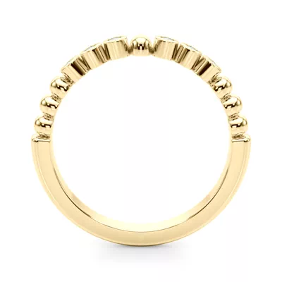 Kateri Beaded Bezel Diamond Wedding Band