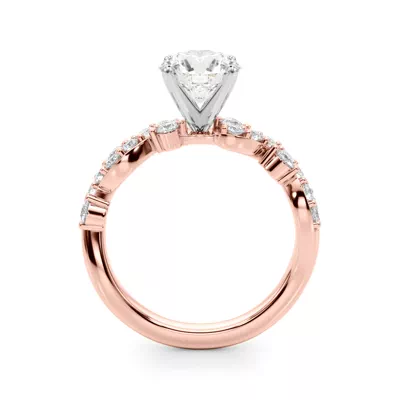 Geraldine Curved Pave Engagement Ring