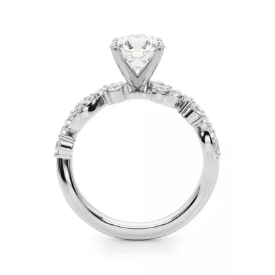 Geraldine Curved Pave Engagement Ring