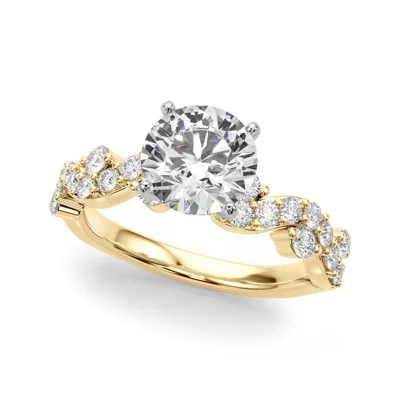 Geraldine Curved Pave Engagement Ring