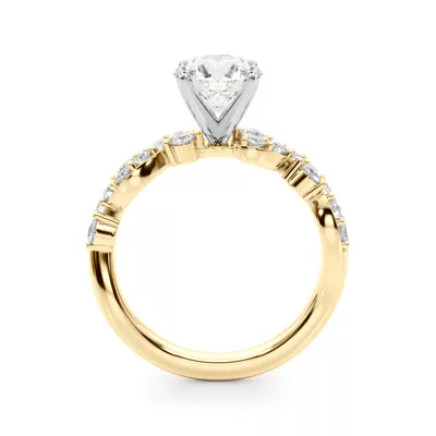 Geraldine Curved Pave Engagement Ring