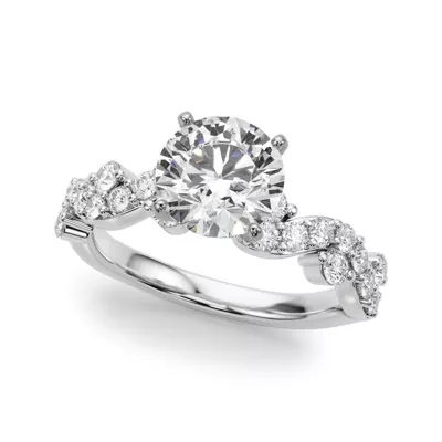Geraldine Curved Pave Engagement Ring