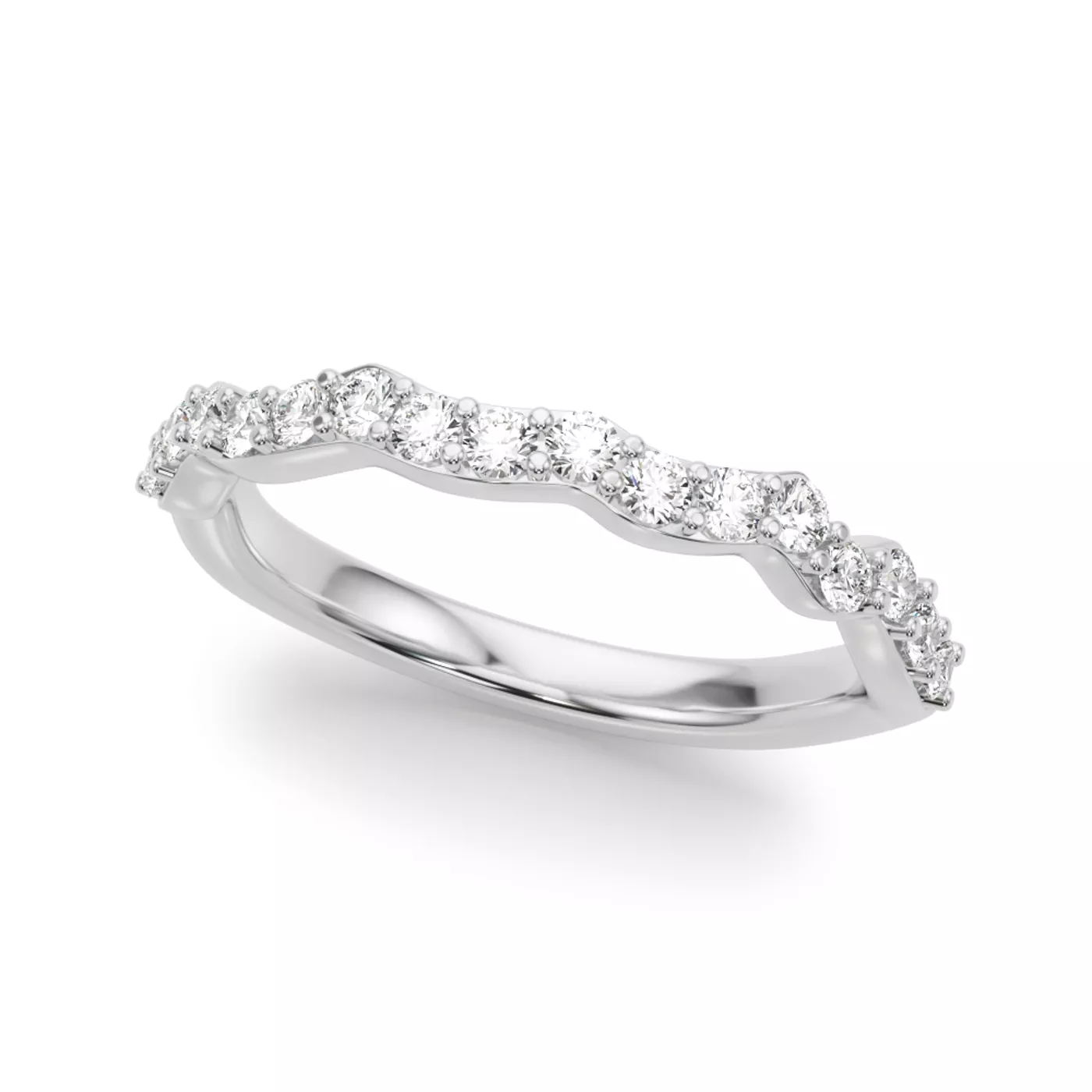 Geraldine Curved Pave Diamond Band
