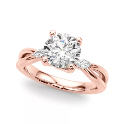 Lissora Twisted Marquise Engagement Ring