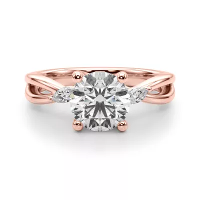 Lissora Twisted Marquise Engagement Ring
