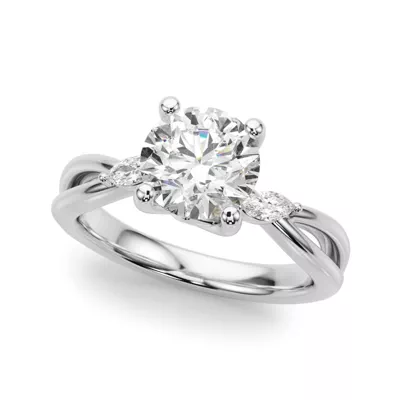 Lissora Twisted Marquise Engagement Ring