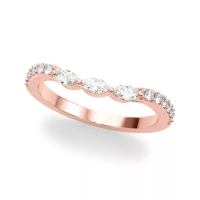 Candelia Marquise Contoured Lab Diamond Band
