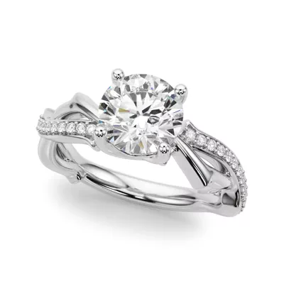 Lucienne Twisted Vine Pave Engagement Ring