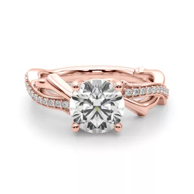 Lucienne Twisted Vine Pave Engagement Ring