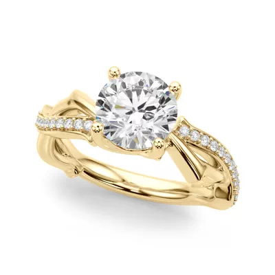 Lucienne Twisted Vine Pave Engagement Ring