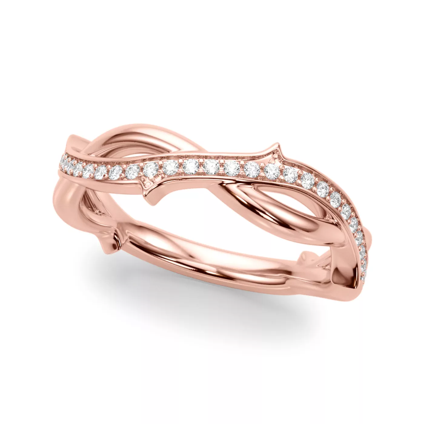 Lucienne Twisted Vine Pavé Band
