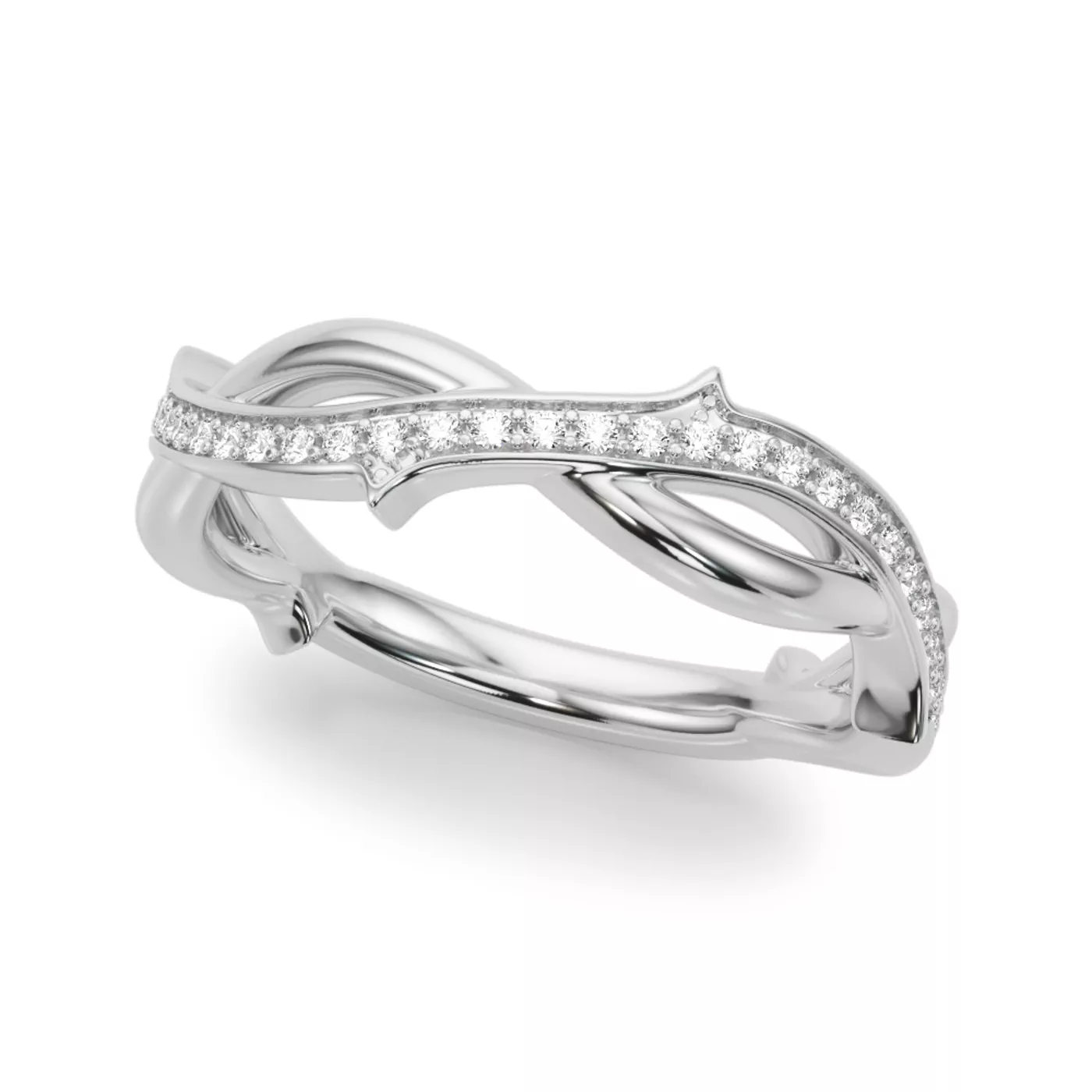 Lucienne Twisted Vine Pavé Band