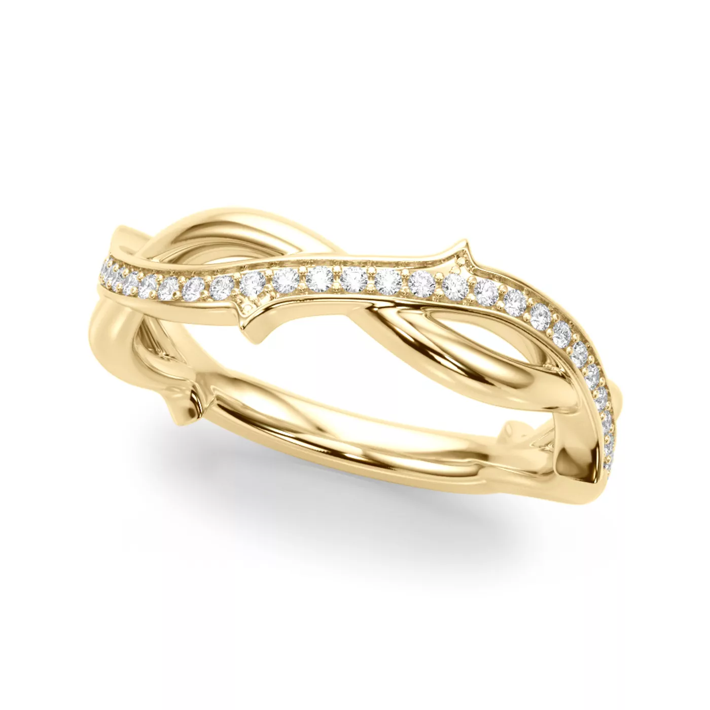 Lucienne Twisted Vine Pavé Band