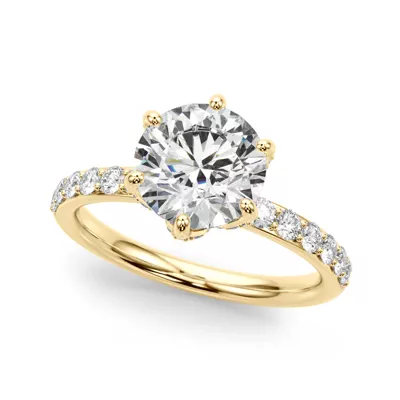 Celestara Sculpted Pavé Prong Lab Engagement Ring