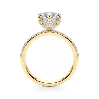 Celestara Sculpted Pavé Prong Lab Engagement Ring
