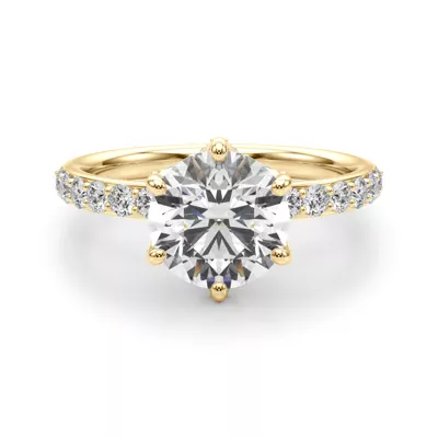 Celestara Sculpted Pavé Prong Lab Engagement Ring