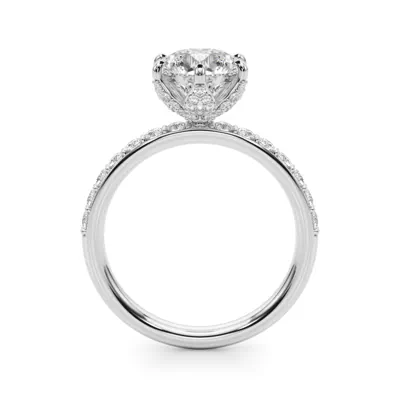 Celestara Sculpted Pavé Prong Lab Engagement Ring